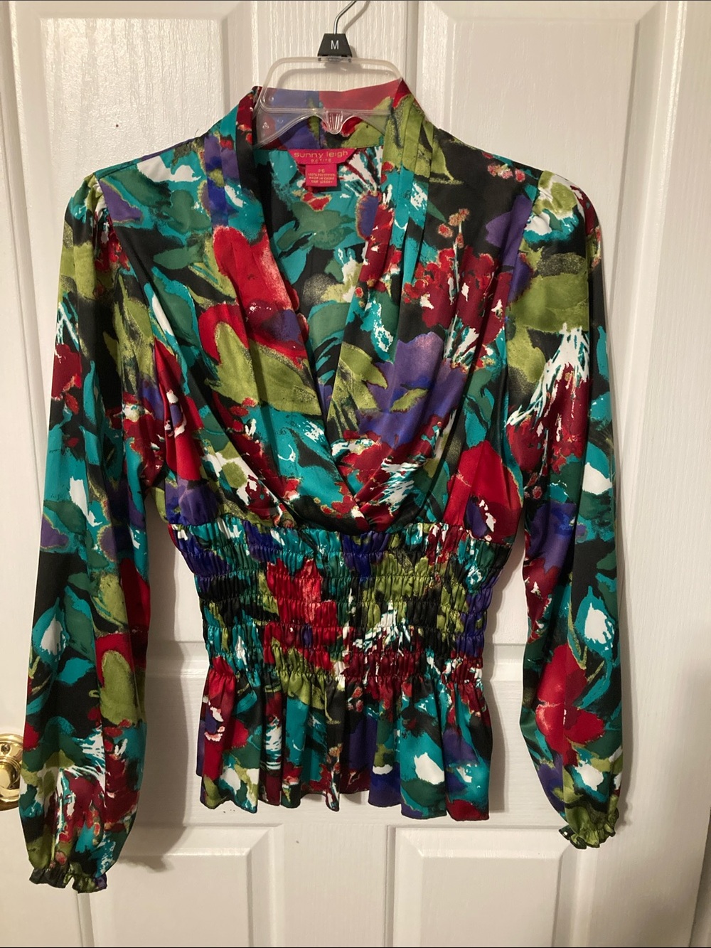 50% off in 3+ bundle, Sunny Leigh Bright Multicolor Blouse,smocked/stretch waist
